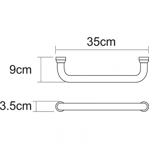 картинка Поручень WasserKRAFT K-1066N Никель от магазина Сантехстрой