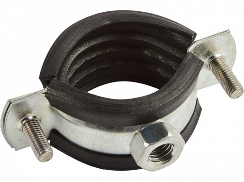 картинка Хомут метал.трубный с резин.профилем и гайкой - 2quot; (59-66) М8 от магазина Сантехстрой