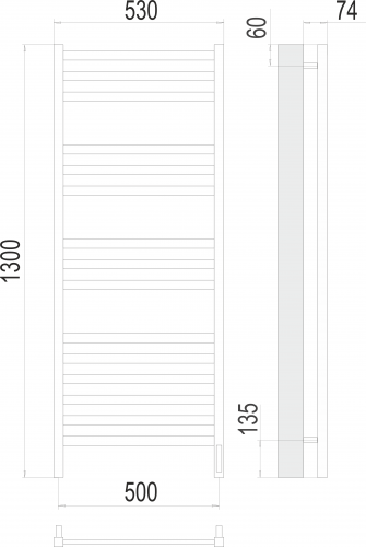 картинка Енисей П15 500х1300 электро (sensor quick touch) Полотенцесушитель TERMINUS от магазина Сантехстрой