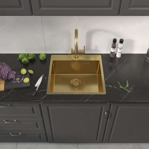 картинка Кухонная мойка Reflexion Iseo RX2250GD брашированное золото от магазина Сантехстрой