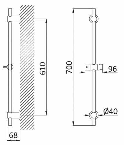 картинка Душевая штанга Cezares Czr CZR-B-SD-NOP Черная матовая от магазина Сантехстрой
