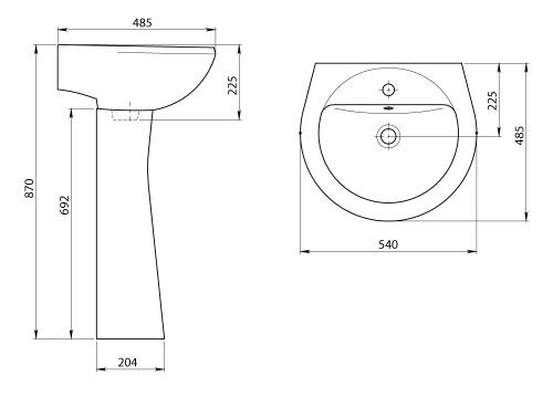 картинка Пьедестал для раковины Santeri Соната белый (1.3601.2.S00.00B.0) от магазина Сантехстрой