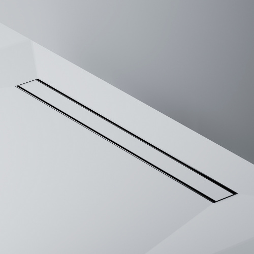 картинка W02SC-U11-080-04BM PrimeFlow Трап для душа линейный универс затвор Tile 80см цвет черн мат от магазина Сантехстрой