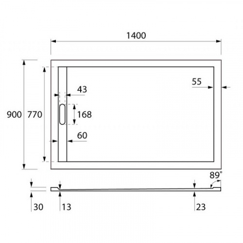 картинка Душевой поддон из искусственного камня Cezares Tray 140x90 TRAY-AS-AH-140/90-30-W Белый от магазина Сантехстрой