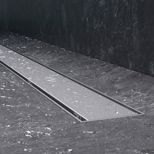 картинка W02SC-U11-090-04SB PrimeFlow Трап для душа линейный универс затвор Tile 90см цвет сталь мат от магазина Сантехстрой