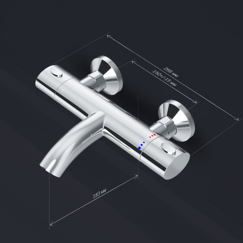 фото f7550064_ххх sense, смеситель д/ванны/душа с термостатом, хром, шт