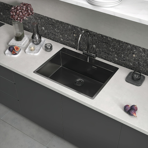 картинка Кухонная мойка Reflexion Iseo RX2265BL оружейная сталь от магазина Сантехстрой
