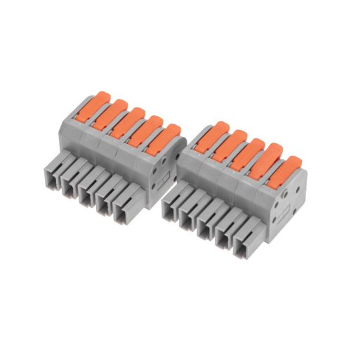 картинка Клемма СМК 222-425R проходная разъемная 5 полюсов серая 0,2-2,5/4мм² (20 шт/уп) REXANT от магазина Сантехстрой