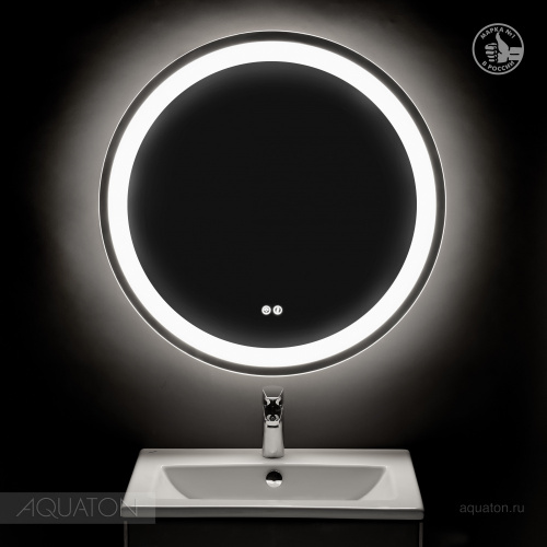 картинка Зеркало AQUATON Анелло 85x85 c подсветкой, белое (1A260802AK010) от магазина Сантехстрой