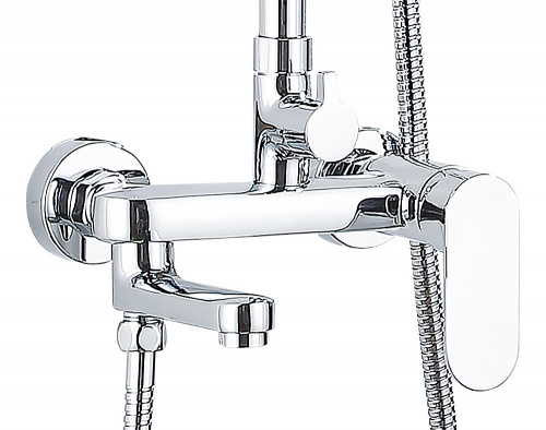 картинка Душевая колонна Azario ARIZONA со смесителем для ванны, с поворотным изливом, прямоугольная, хром (AZ-20S) от магазина Сантехстрой