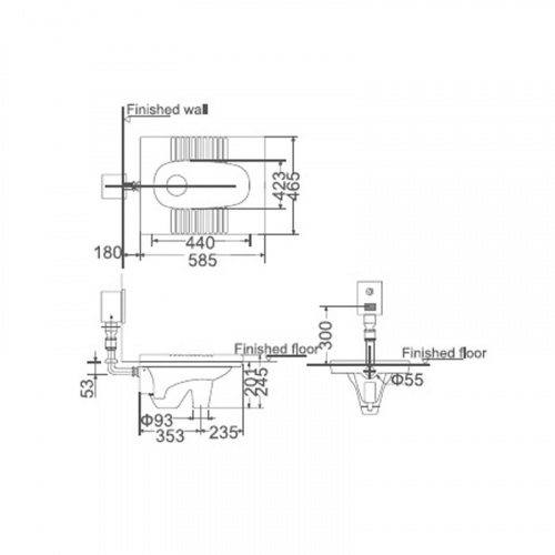 картинка Чаша ГЕНУЯ Creo Ceramique HDD5 585х480х245, c гидрозатвором от магазина Сантехстрой