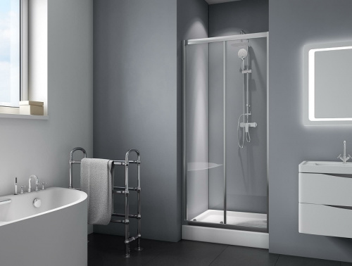 картинка Душевая дверь BelBagno Due 100 DUE-BF-1-100-C-Cr профиль Хром стекло прозрачное от магазина Сантехстрой