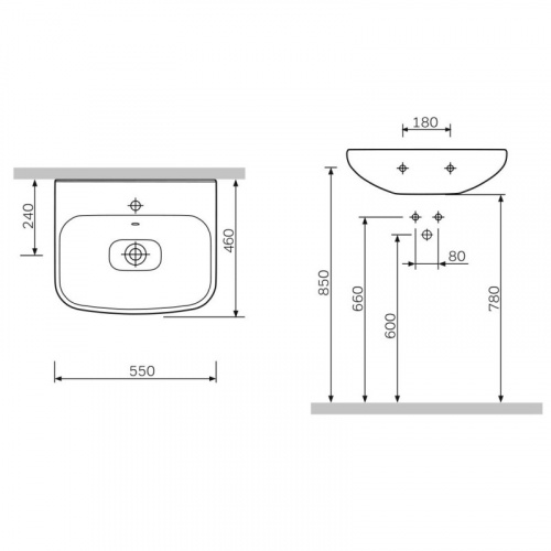 картинка C804221WH Like раковина 55см от магазина Сантехстрой