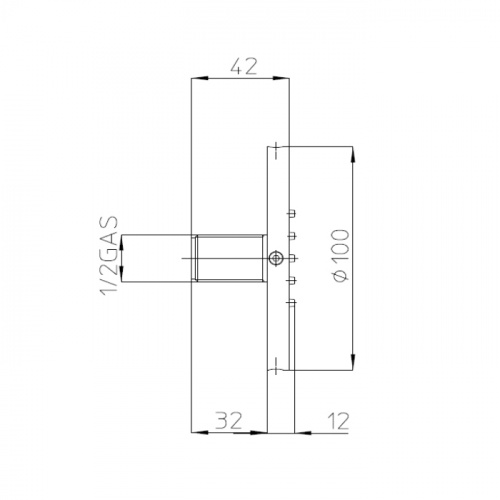 картинка Bossini  Боковая лейка душа из латуни  TONDO-FLAT-WALL &Oslash; 100 mm - самоочищающийся дождевой спрей - 1/2 M, цвет черный матовый от магазина Сантехстрой