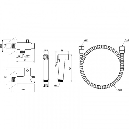 картинка Гигиенический душ с запорным вентилем BM 040.01 от магазина Сантехстрой