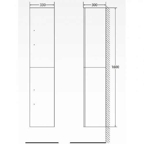 картинка Пенал BelBagno aurora-1600-2a-sc-bl-p-l от магазина Сантехстрой