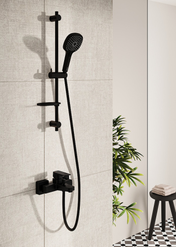 фото смеситель для ванны vitra root square a4273736exp черный матовый