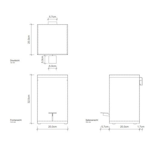 картинка Decor Walther TE 70 SC Ведро 20x20x32см, с педалью и крышкой, softclose, цвет: сталь полированная от магазина Сантехстрой