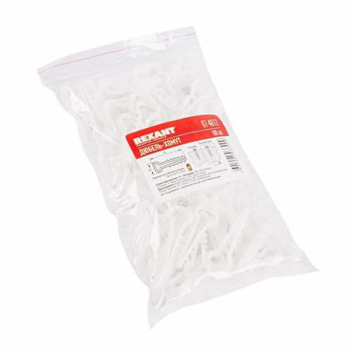 картинка Дюбель-хомут нейлоновый прямоугольный 6-12 мм,  белый (100 шт/уп) REXANT от магазина Сантехстрой