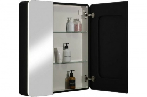 картинка Зеркало-шкаф Reflection Black led 760x850 RF2002BL от магазина Сантехстрой