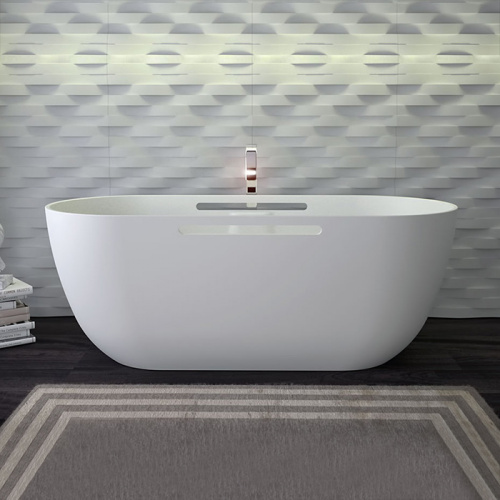 картинка KNIEF Lotus Ванна отдельност. из мат-л Stone 170х75х63см, с щелев.перелив и выпуск Click-Clack(без ручек), цвет: бел.мат (СПЕЦЦЕНА на 2 ванны из прих) от магазина Сантехстрой