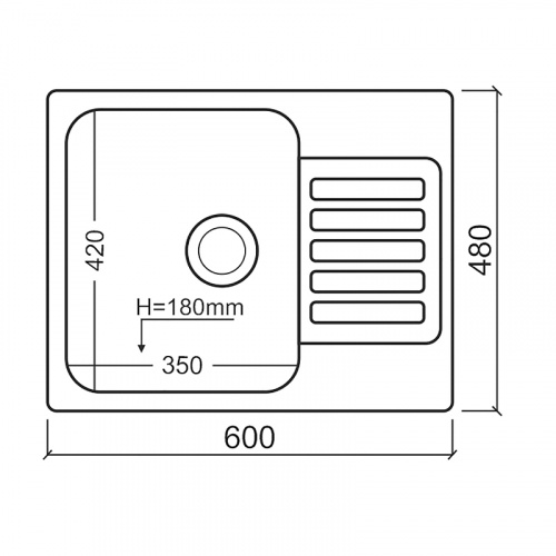 картинка Кухонная мойка Reflection Prima 60 RF0460BL Черная от магазина Сантехстрой