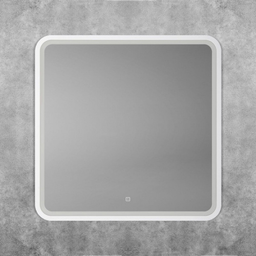 картинка Зеркало Art&Max Genova AM-Gen-800-800-DS-F-White 80х80 с подсветкой, белый матовый от магазина Сантехстрой