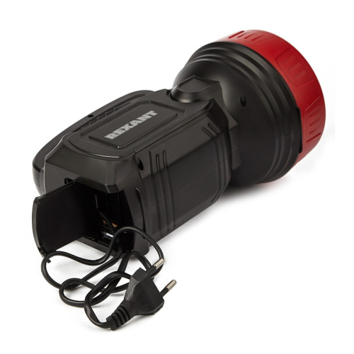 картинка Фонарь рабочий поисковый с основным и боковыми светом 6 Вт + 10 Вт,  220 В,  встроенный аккумулятор,  5 ч автономной работы REXANT от магазина Сантехстрой