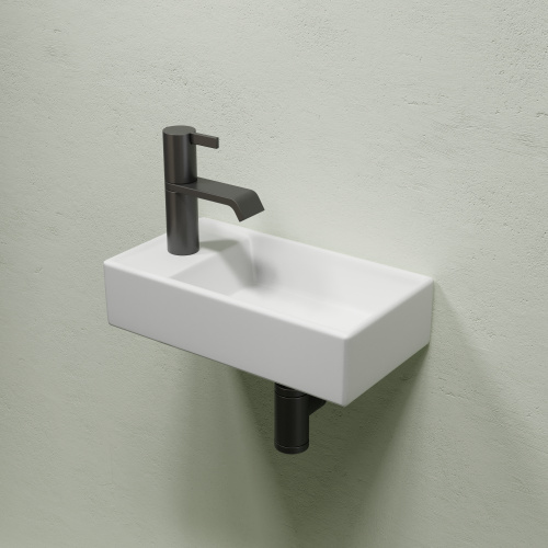 картинка CN6051RMW Умывальник подвесной прямоугольный (чаша справа, отверстие под смеситель слева) цвет белый от магазина Сантехстрой