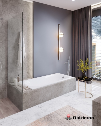 картинка Ванна чугунная Goldman Classic 120x70x40 пристенная, белый (Classic 120*70*40) от магазина Сантехстрой