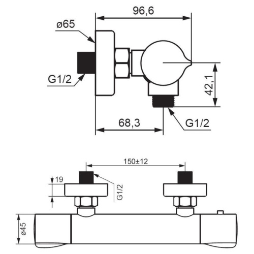 фото 366000000 scandinavian pure термостатический смеситель для душа, хром