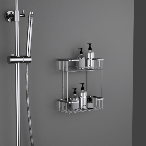 картинка Полка двойная Timo Saona хром (13083/00) от магазина Сантехстрой