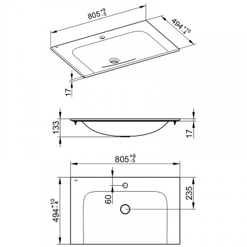 картинка Раковина Keuco Plan 80 32960 318001 Белая от магазина Сантехстрой