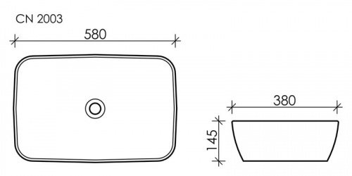 картинка CN2003 Умывальник чаша накладная прямоугольная FORM 590*400*140мм от магазина Сантехстрой