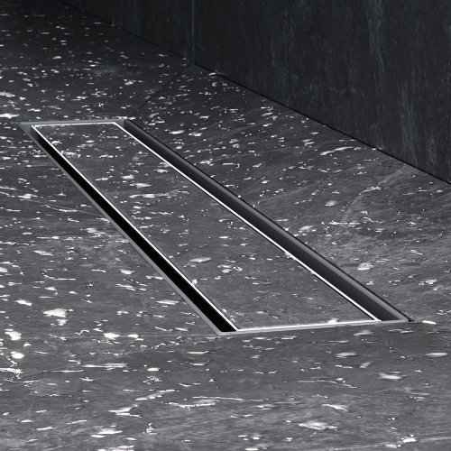 картинка W01SC-U11-050-04SB MasterFlow Трап для душа линейный универс затвор Tile 50см цвет сталь мат от магазина Сантехстрой