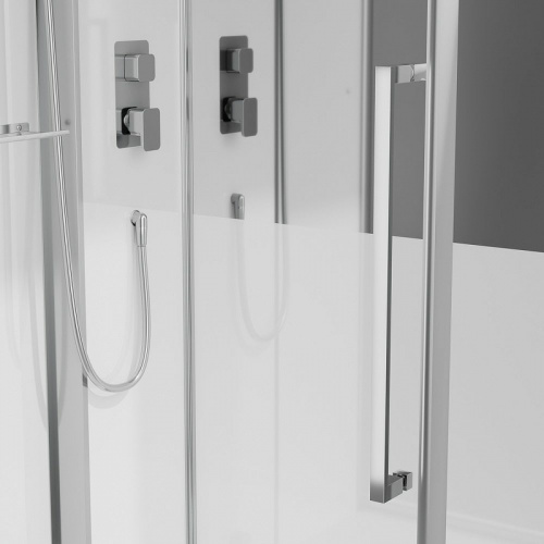 картинка Душевая кабина Black&White Galaxy G8891 100х100 889100 с паром без гидромассажа от магазина Сантехстрой