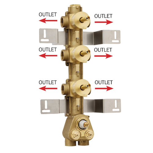 картинка Bossini Встр. часть термостата 3 дивиатора на 2 выхода, (6 выходов) высокой пропускной способности на ¾”, уст-ка верт/гор. от магазина Сантехстрой