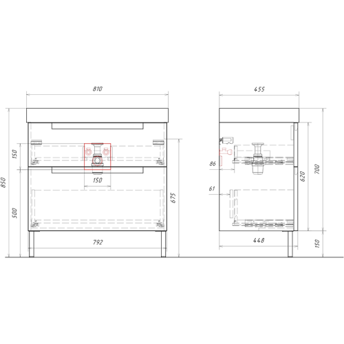 картинка Напольная тумба 81 см от магазина Сантехстрой