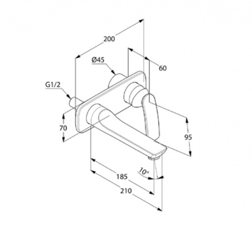 картинка Смеситель для раковины KLUDI BALANCE внешняя монтажная часть, излив 185 мм, белый (522469175) от магазина Сантехстрой