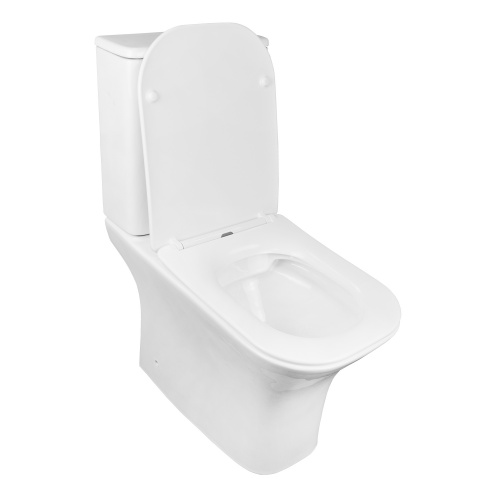 картинка Унитаз напольный Azario FRETTA SQUARE 650х340х790 безободковый с бачком и сиденьем микролифт (AZ-5121) от магазина Сантехстрой