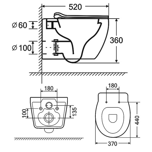 картинка Унитаз подвесной Azario Keras 370х520х360 безободковый, с быстросъемным сиденьем микролифт, белый глянцевый (AZ-99046W) от магазина Сантехстрой