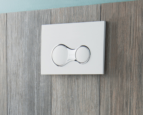 картинка Комплект унитаза с инсталляцией Vitra Integra Round 9856B003-7205 с сиденьем Микролифт и клавишей смыва Хром глянцевый от магазина Сантехстрой