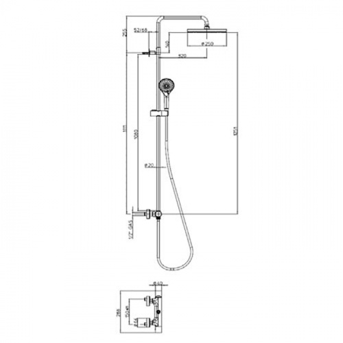 картинка BOSSINI Душевая стойка с однорычажным смесителем, верхний душ из ABS Ø250 мм., ручной душ с 3 режимами, цвет хром (СПЕЦЦЕНА со склада!) от магазина Сантехстрой