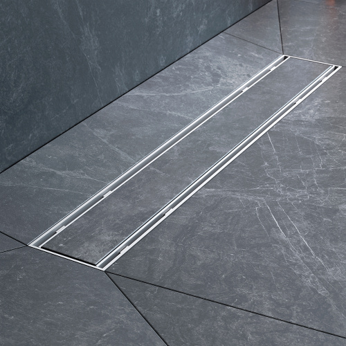 картинка W02SC-U11-050-04SB PrimeFlow Трап для душа линейный универс затвор Tile 50см цвет сталь мат от магазина Сантехстрой