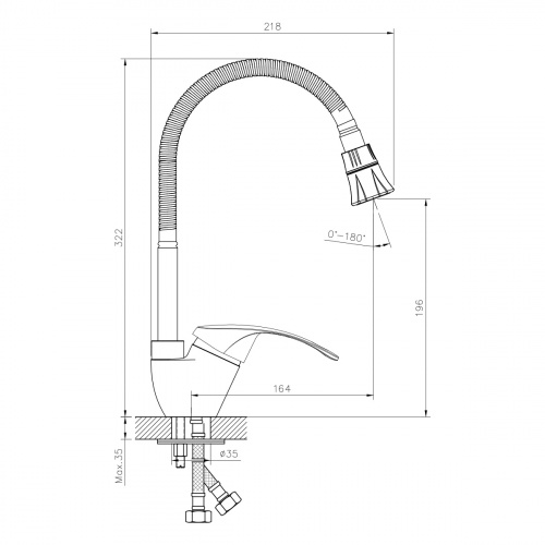 картинка Смеситель для кухни DECOROOM dr71022 Хром от магазина Сантехстрой