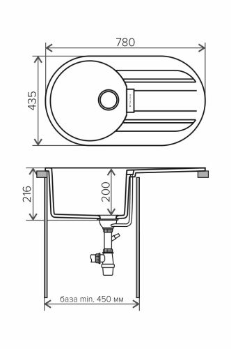 картинка Кухонная мойка TOLERO TL-780 (TL-780 №701 серый) от магазина Сантехстрой