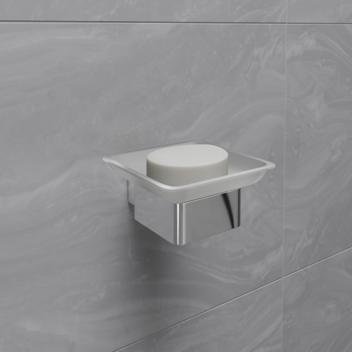 картинка Мыльница Lemark SMOOTH LINE с держателем, хром (9741016) от магазина Сантехстрой