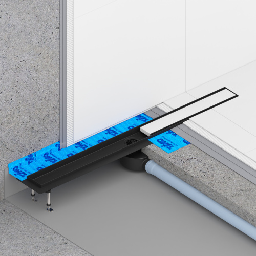 картинка Душевой лоток TIMO Drain System 600 с двусторонней панелью "plate" под плитку, Чёрный (DS230206/03) от магазина Сантехстрой