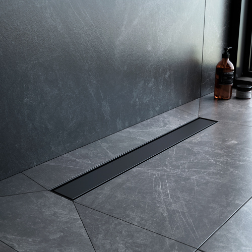 картинка W01SC-U11-060-04BM MasterFlow Трап для душа линейный универс затвор Tile 60см цвет черн мат от магазина Сантехстрой