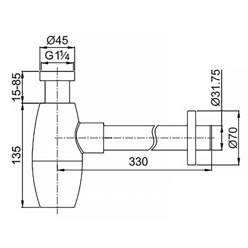 картинка Сифон для раковины AZARIO G 1 1/4, без выпуска, бочонок, латунь, белый (AZ-115-WHI) от магазина Сантехстрой